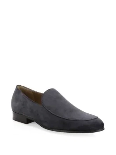 Shop Gianvito Rossi Suede Slip-on Loafer In Carbon