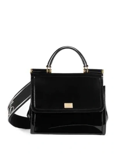 Shop Dolce & Gabbana Sicily Pvc Top Handle Bag In Black