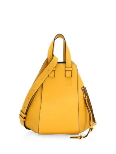 Shop Loewe Small Leather Hammock Bag In Yellow