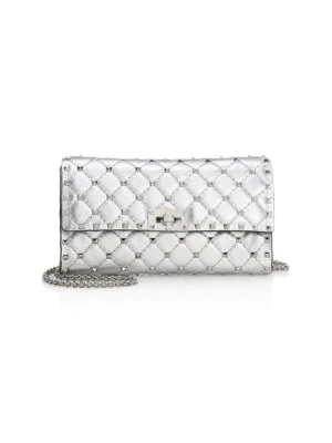 silver valentino clutch