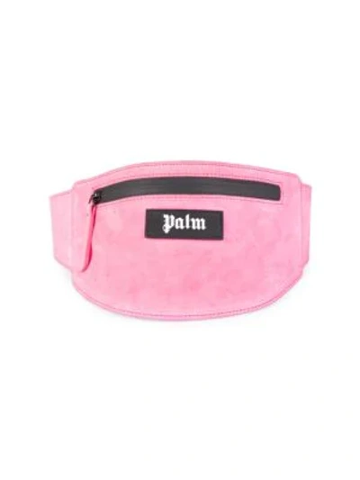 Shop Palm Angels Suede Fanny Pack In Black Pink