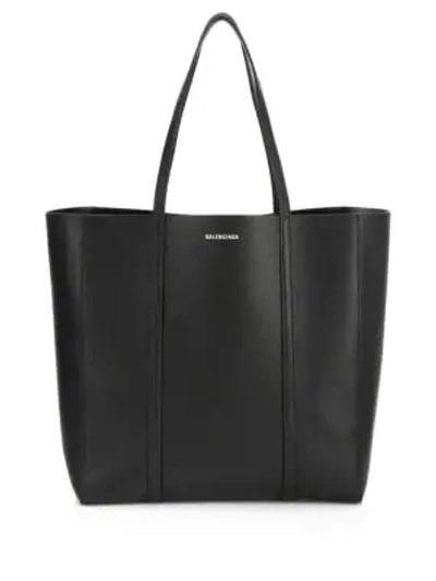 Shop Balenciaga Small Everyday Leather Tote In Black