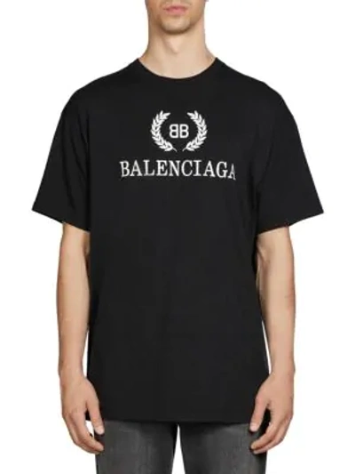 Shop Balenciaga Crest Logo T-shirt In Noir