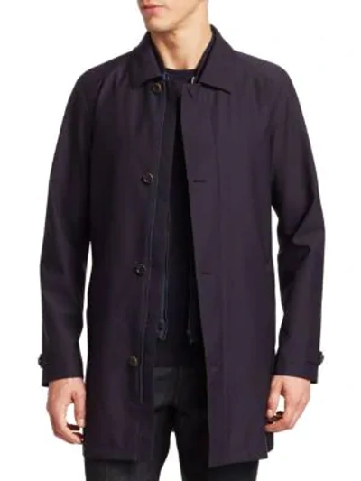 Shop Z Zegna Microtene Double-layer Vest & Jacket In Dark Blue