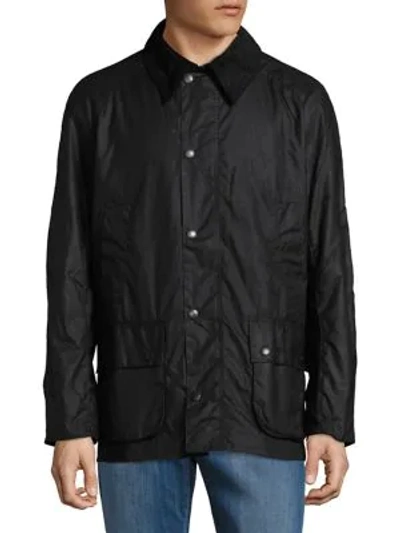 Shop Barbour Men's  Ashby Wax Jacket In Black