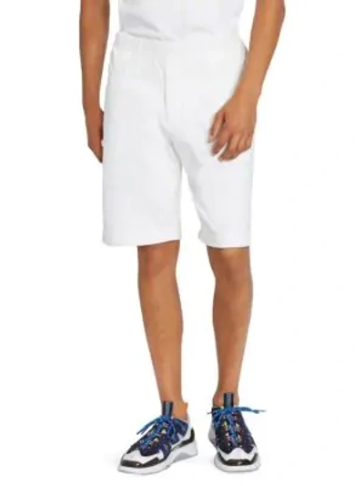 Shop Kenzo Nylon & Cotton Jersey Shorts In White