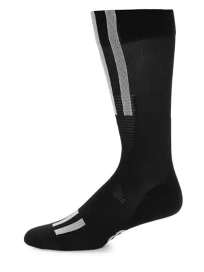 Shop Y-3 Ribbed Tech Socks In Black White