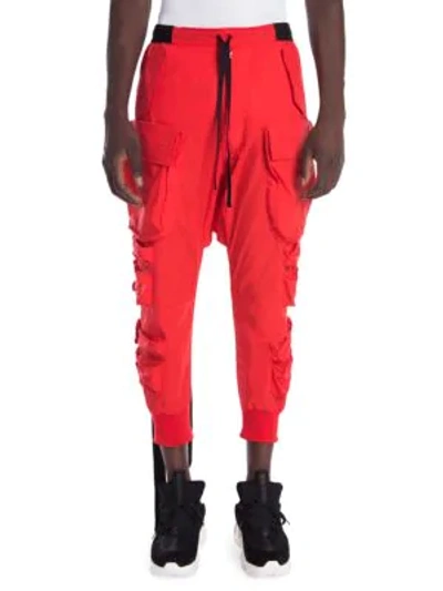 Shop Ben Taverniti Unravel Project Cargo Jogging Pants In Red