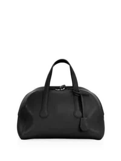 Shop The Row Sporty Bowler Leather Bag In Black