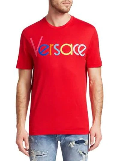 Shop Versace 1989 Logo T-shirt In Hot Red