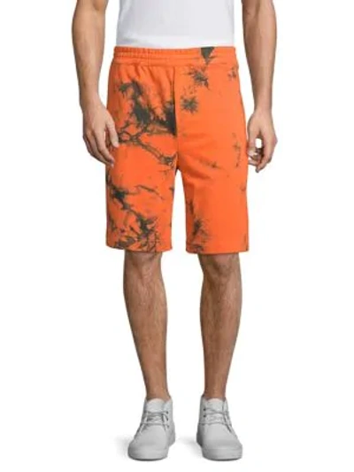 Shop Helmut Lang Marbled Cotton Terry Shorts In Signal Multi