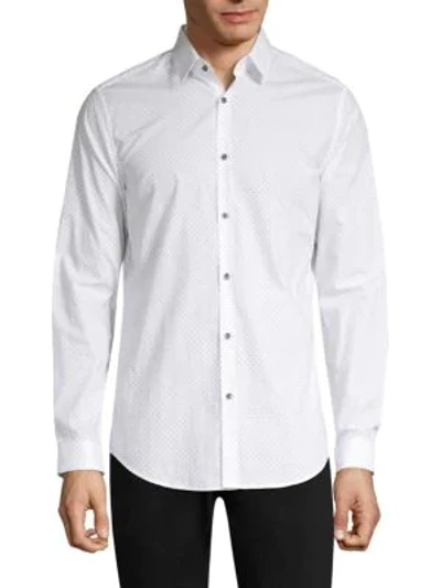 Shop Theory Cotton Dress Shirt In White Multi