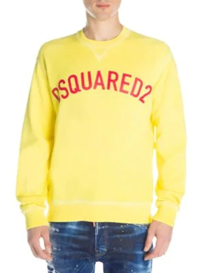 Shop Dsquared2 Logo Sweatshirt In Yellow