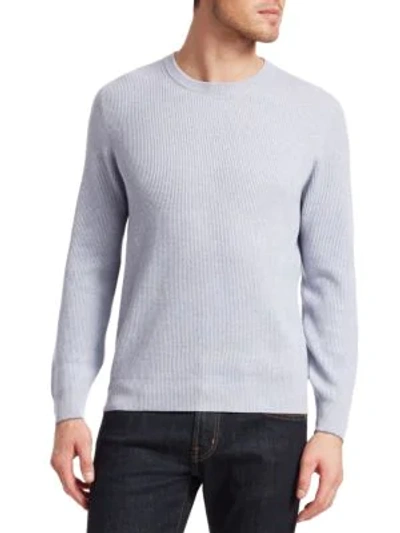 Shop Brunello Cucinelli Cashmere, Silk & Wool Crew Sweater In Powder