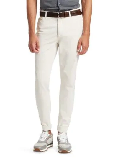 Shop Brunello Cucinelli Men's Five-pocket Cotton Jeans In Off White