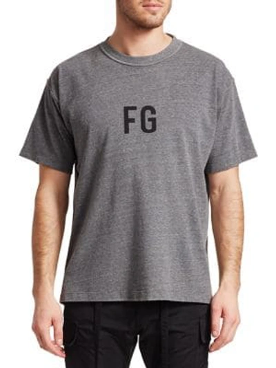 Shop Fear Of God Fg Short Sleeve Tee In Heather Grey