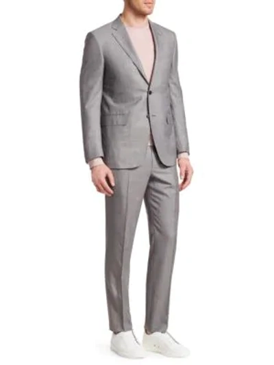Shop Ermenegildo Zegna Trofeo Textured Wool Suit In Grey