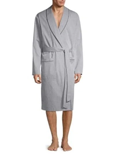 Shop Hanro Theo Dressing Gown In Grey Check