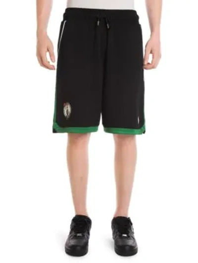 Shop Marcelo Burlon County Of Milan Boston Celtics Sports Shorts In Black Green
