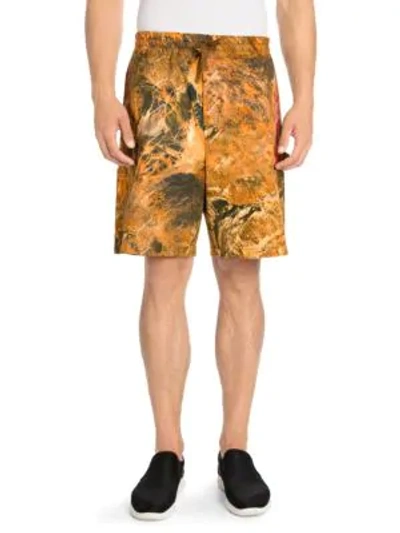 Shop Heron Preston Camo Cargo Shorts In Orange Multi