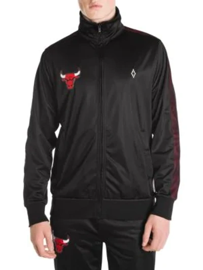 Shop Marcelo Burlon County Of Milan Chicago Bulls Logo Tracksuit Jacket In Black Multi