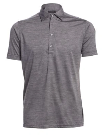 Shop Saks Fifth Avenue Collection Solid Active Polo In Grey