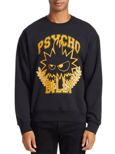 Shop Mcq By Alexander Mcqueen Oversized Psycho Billy Sweatshirt In Darkest Black