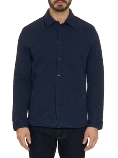 Shop Robert Graham Justin Knit Button-down Shirt In Navy
