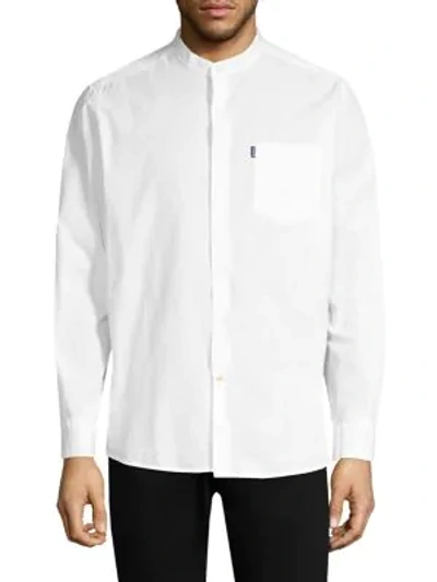Shop Barbour Fairfield Chambray Button-down Shirt In White