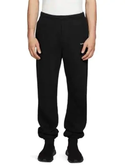 Shop Balenciaga Cotton Jogger Trousers In Noir