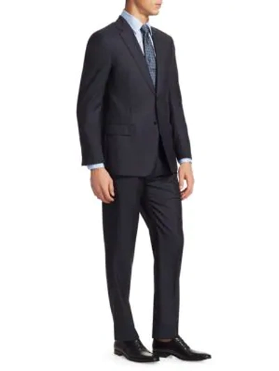 Shop Emporio Armani Wool & Silk Two-piece Suit In Navy