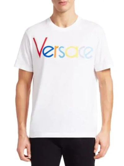 Shop Versace 1989 Logo T-shirt In Bianco