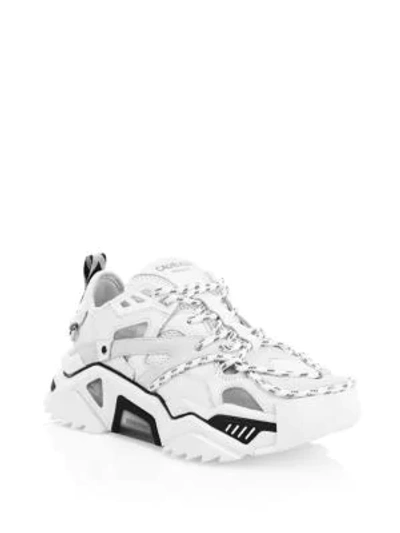 Shop Calvin Klein 205w39nyc Strike 205 Chunky Sneakers In White