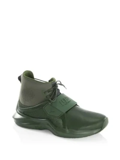 Shop Puma Fenty By Rihanna Hi-top Trainer Sneakers In Green