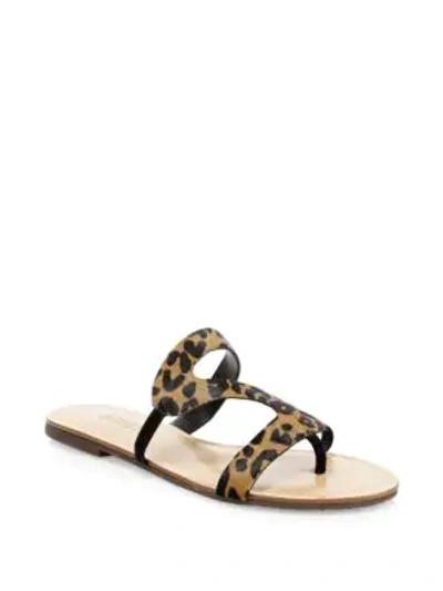 Shop Schutz Erzeli Leopard Print Calf Hair Sandals In Multi