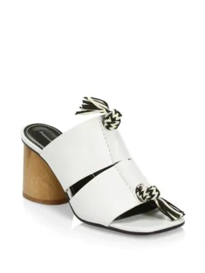 Shop Proenza Schouler Rope Detail Block Heel Mules In White