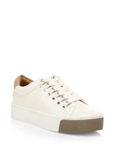 Shop Joie Handan Leather Platform Sneakers In White