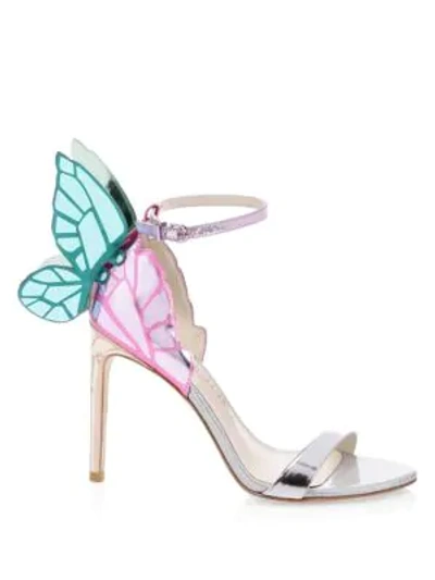 Shop Sophia Webster Chiara Butterfly Metallic Leather Sandals In Multi
