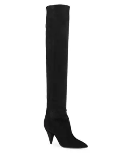 Shop Saint Laurent Era Over-the-knee Leather Boots In Black