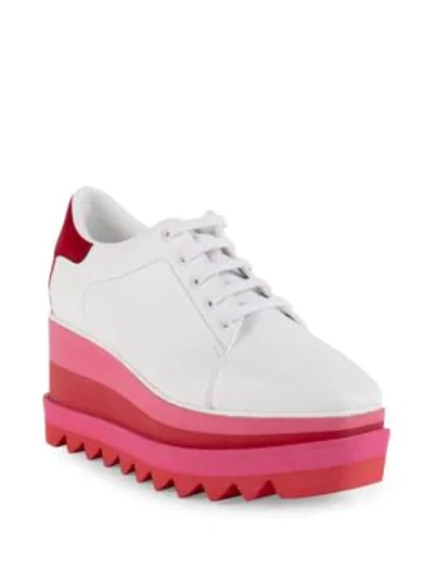 Shop Stella Mccartney Women's Sneak-elyse Platform Wedge Sneakers In Cherry