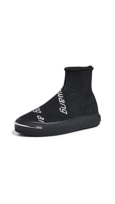 Shop Alexander Wang Pia Knit Sneakers In Black