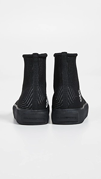 Shop Alexander Wang Pia Knit Sneakers In Black