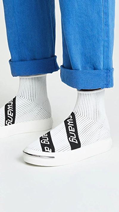 Shop Alexander Wang Pia Knit Sneakers In White