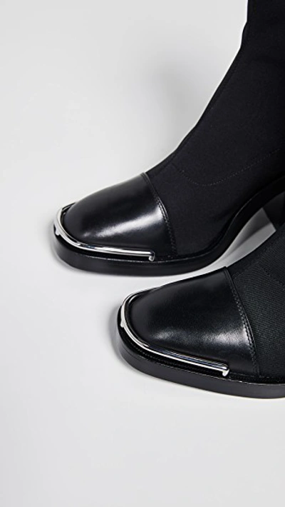 Shop Alexander Wang Hailey Mid Sock Heel Boots In Black