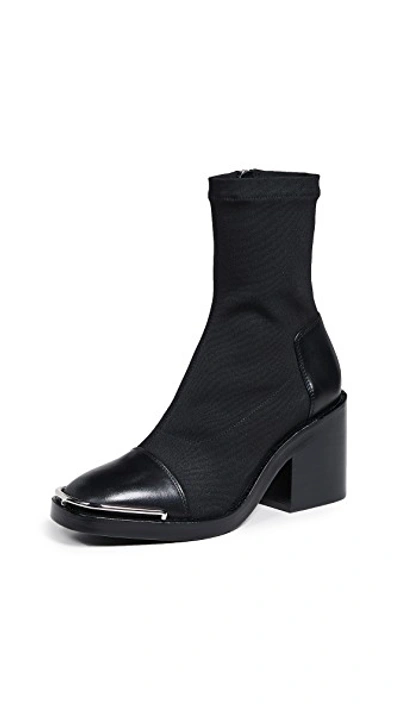 Shop Alexander Wang Hailey Mid Sock Heel Boots In Black