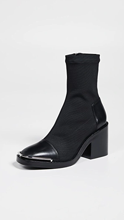 Shop Alexander Wang Hailey Mid Sock Heel Boots In Black