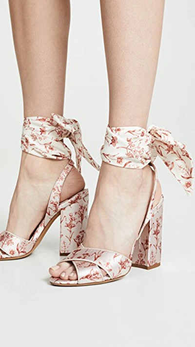 Shop Tabitha Simmons X Johanna Ortiz Connie Wrap Sandals In Ecru Multi