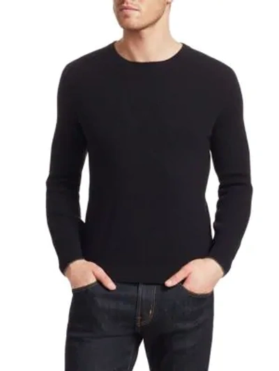 Shop Brunello Cucinelli Cashmere, Silk & Wool Crew Sweater In Black