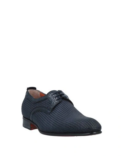 Shop Santoni Laced Shoes In Dark Blue