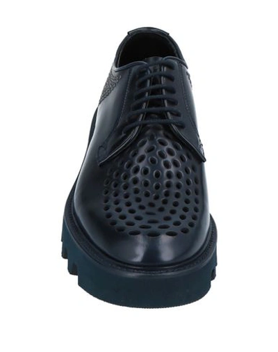 Shop Emporio Armani Laced Shoes In Dark Blue